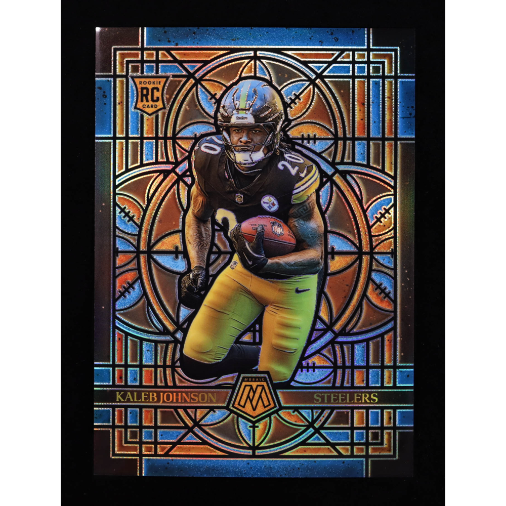 Kaleb Johnson 2025 Panini Mosaic Stained Glass Oversized #21 RC at PristineAuction.com