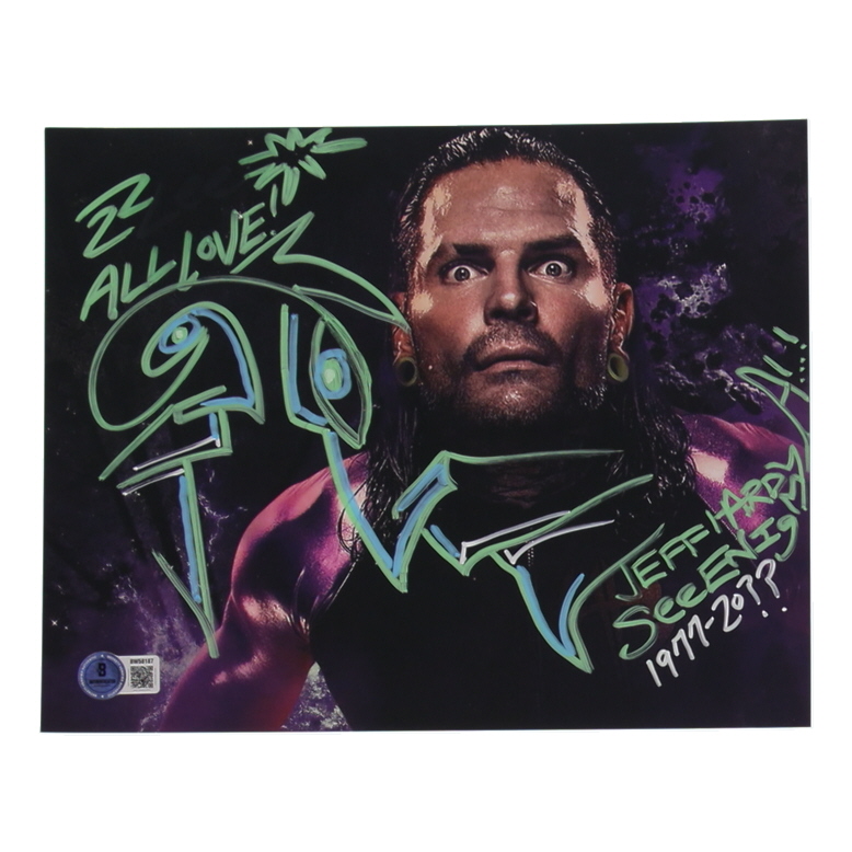 Jeff Hardy Signed WWE 8x10 Photo with Multiple Inscriptions (Beckett) at PristineAuction.com Jeff Hardy Signed WWE 8x10 Photo with Multiple Inscriptions (Beckett) at PristineAuction.com