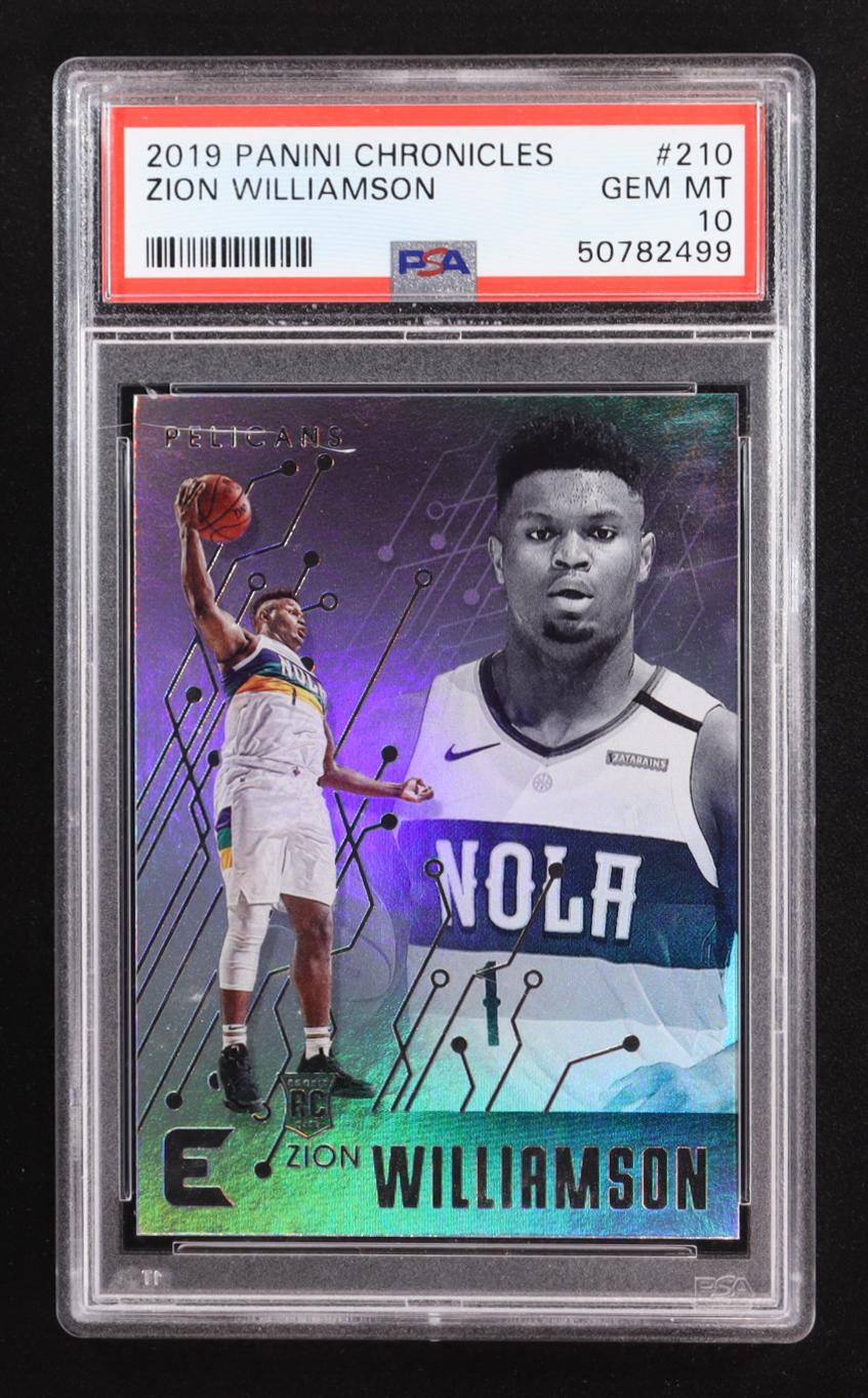 Zion Williamson 2019-20 Panini Chronicles Essentials #210 RC (PSA 10) at PristineAuction.com Zion Williamson 2019-20 Panini Chronicles Essentials #210 RC (PSA 10) at PristineAuction.com