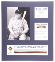 Babe Ruth Yankees Custom Matted Game-Used Baseball Bat Piece (PSA) at PristineAuction.com