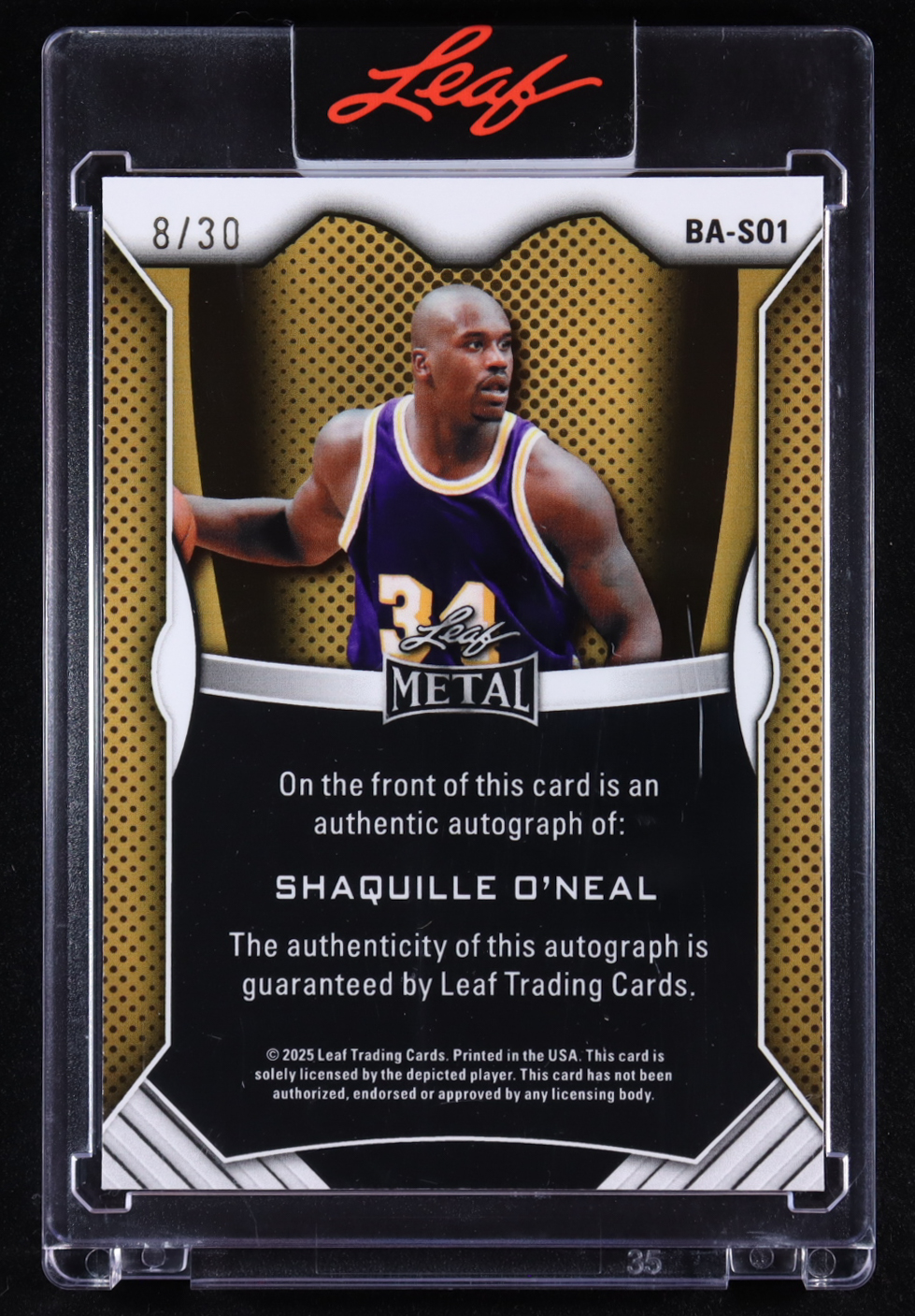 Shaquille O'Neal 2025 Leaf Metal Autographs Prismatic Blue #BASO1 #8/30 at PristineAuction.com Shaquille O'Neal 2025 Leaf Metal Autographs Prismatic Blue #BASO1 #8/30 at PristineAuction.com