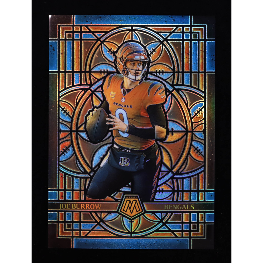 Joe Burrow 2025 Panini Mosaic Stained Glass Oversized #5 at PristineAuction.com
