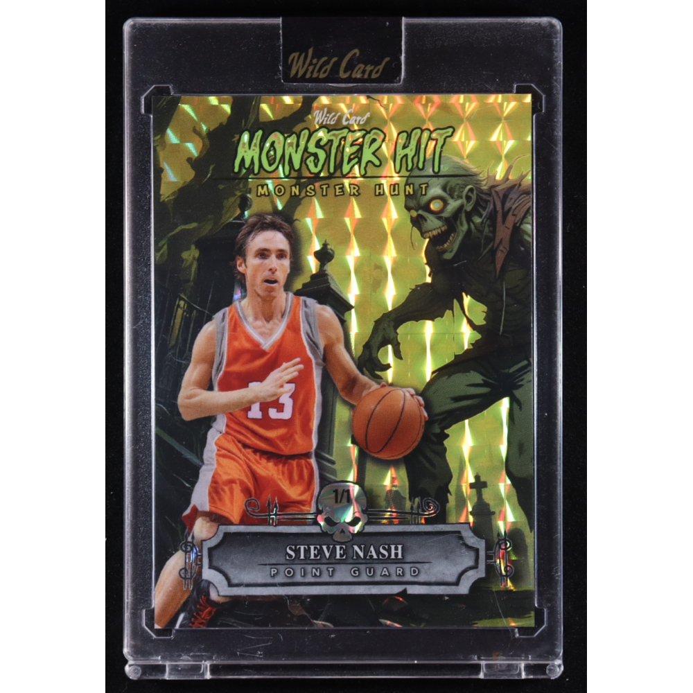 Steve Nash 2025 Wild Card Monster Hit Monster Hunt Mosaic Yellow #MHCZSN #1/1 at PristineAuction.com