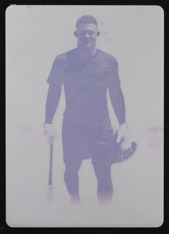 Jasson Dominguez 2020 Leaf Trinity Magenta Printing Plate #10 #1/1 at PristineAuction.com Jasson Dominguez 2020 Leaf Trinity Magenta Printing Plate #10 #1/1 at PristineAuction.com