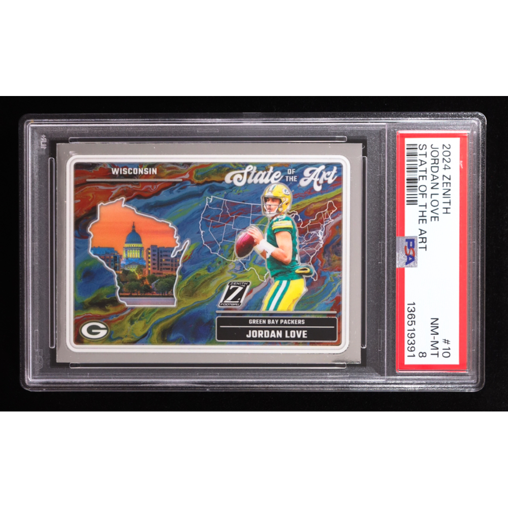 Jordan Love 2024 Panini Zenith State Of The Art #10 (PSA 8) at PristineAuction.com
