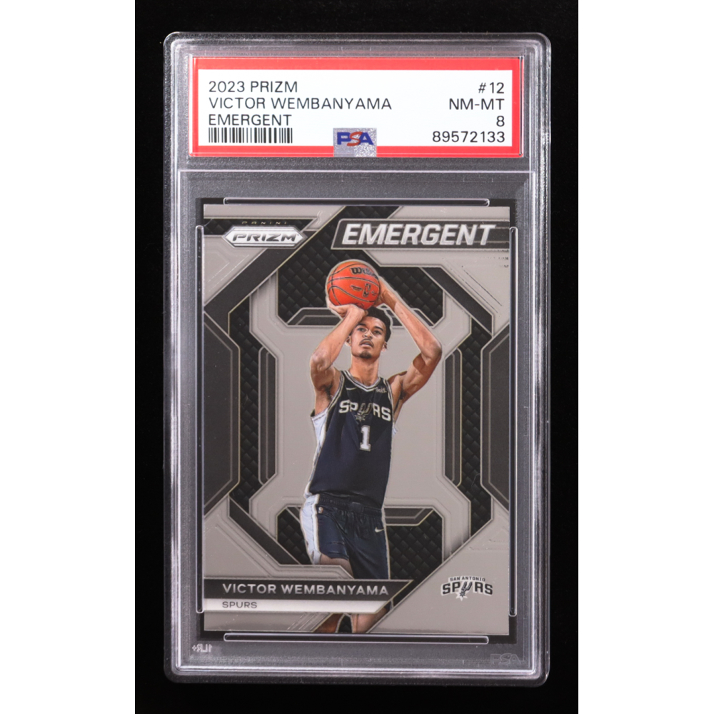 Victor Wembanyama 2023-24 Panini Prizm Emergent #12 RC (PSA 8) at PristineAuction.com