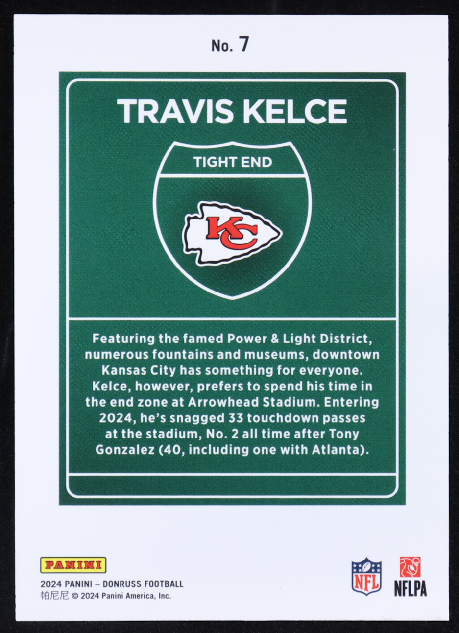 Travis Kelce 2024 Donruss Downtown #7 at PristineAuction.com Travis Kelce 2024 Donruss Downtown #7 at PristineAuction.com