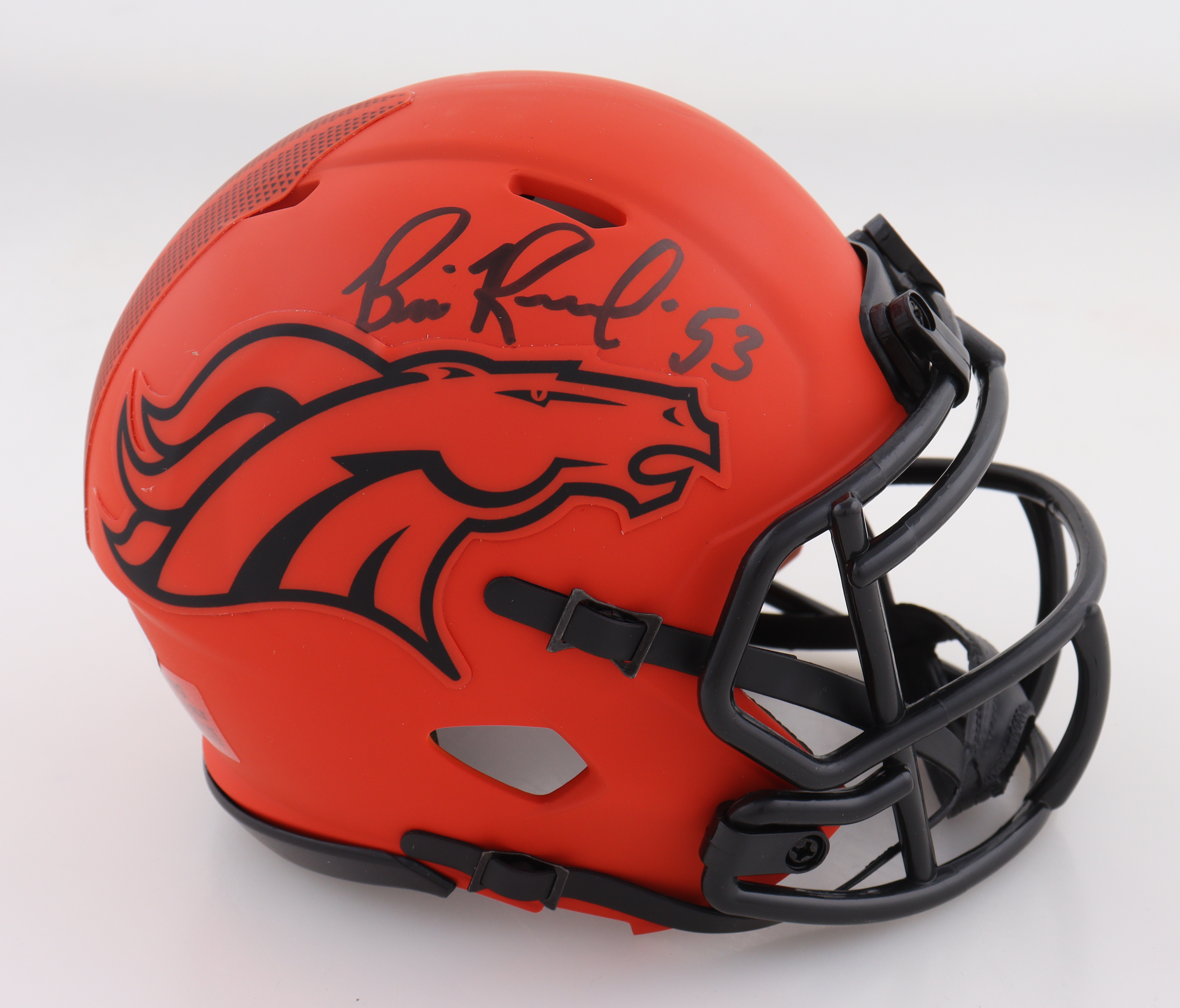 Bill Romanowski Signed Broncos Rave Alternate Mini Helmet (JSA) at PristineAuction.com Bill Romanowski Signed Broncos Rave Alternate Mini Helmet (JSA) at PristineAuction.com