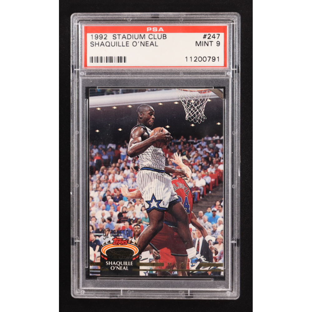 Shaquille O'Neal 1992-93 Topps Stadium Club #247 RC (PSA 9) at PristineAuction.com