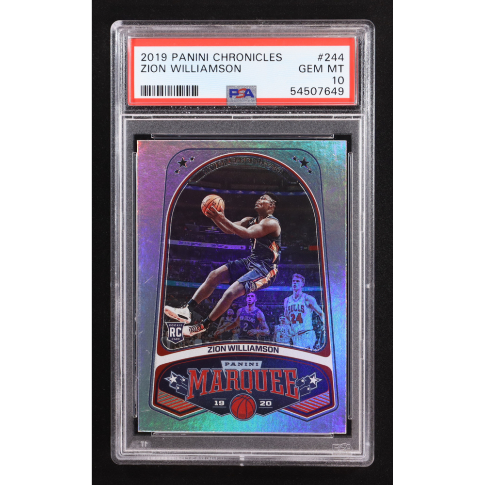 Zion Williamson 2019-20 Panini Chronicles Marquee #244 RC (PSA 10) at PristineAuction.com