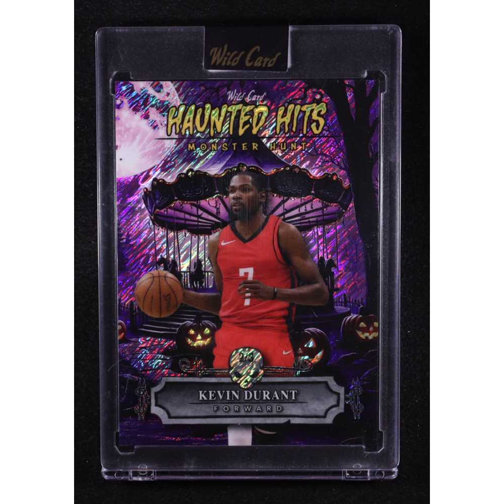 Kevin Durant 2025 Wild Card Monster Hit Monster Hunt Purple Diagonal Shimmer #HHCAKD #2/3 at PristineAuction.com