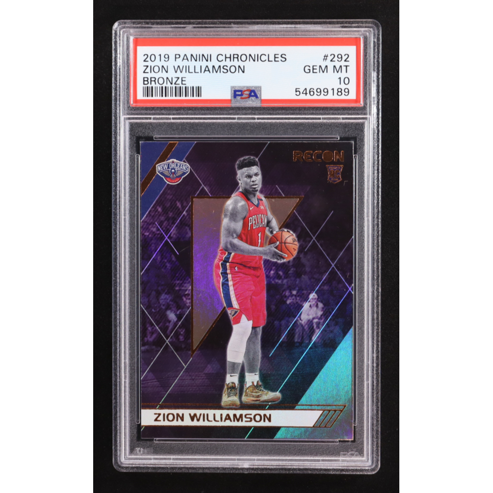 Zion Williamson 2019-20 Panini Chronicles Recon Bronze #292 RC (PSA 10) at PristineAuction.com