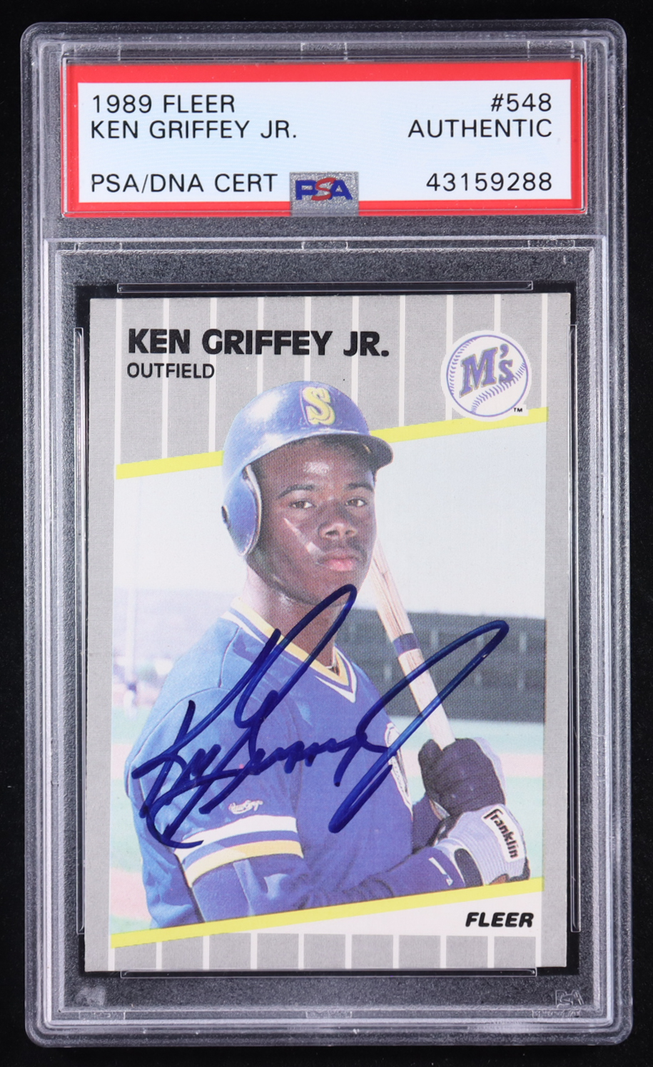 Ken Griffey Jr. Signed 1989 Fleer #548 RC (PSA) at PristineAuction.com Ken Griffey Jr. Signed 1989 Fleer #548 RC (PSA) at PristineAuction.com