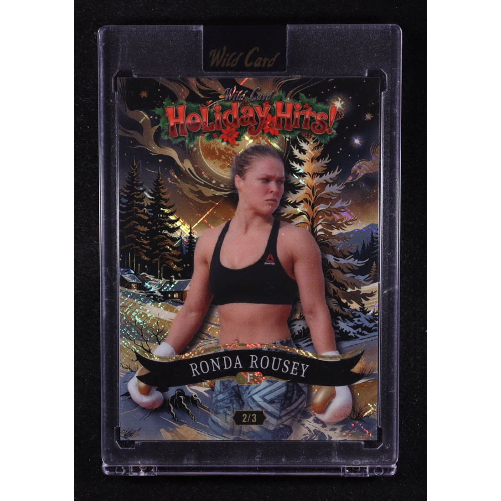 Ronda Rousey 2025 Wild Card Holiday Hits Cross Hatch #HHc2RR #2/3 at PristineAuction.com