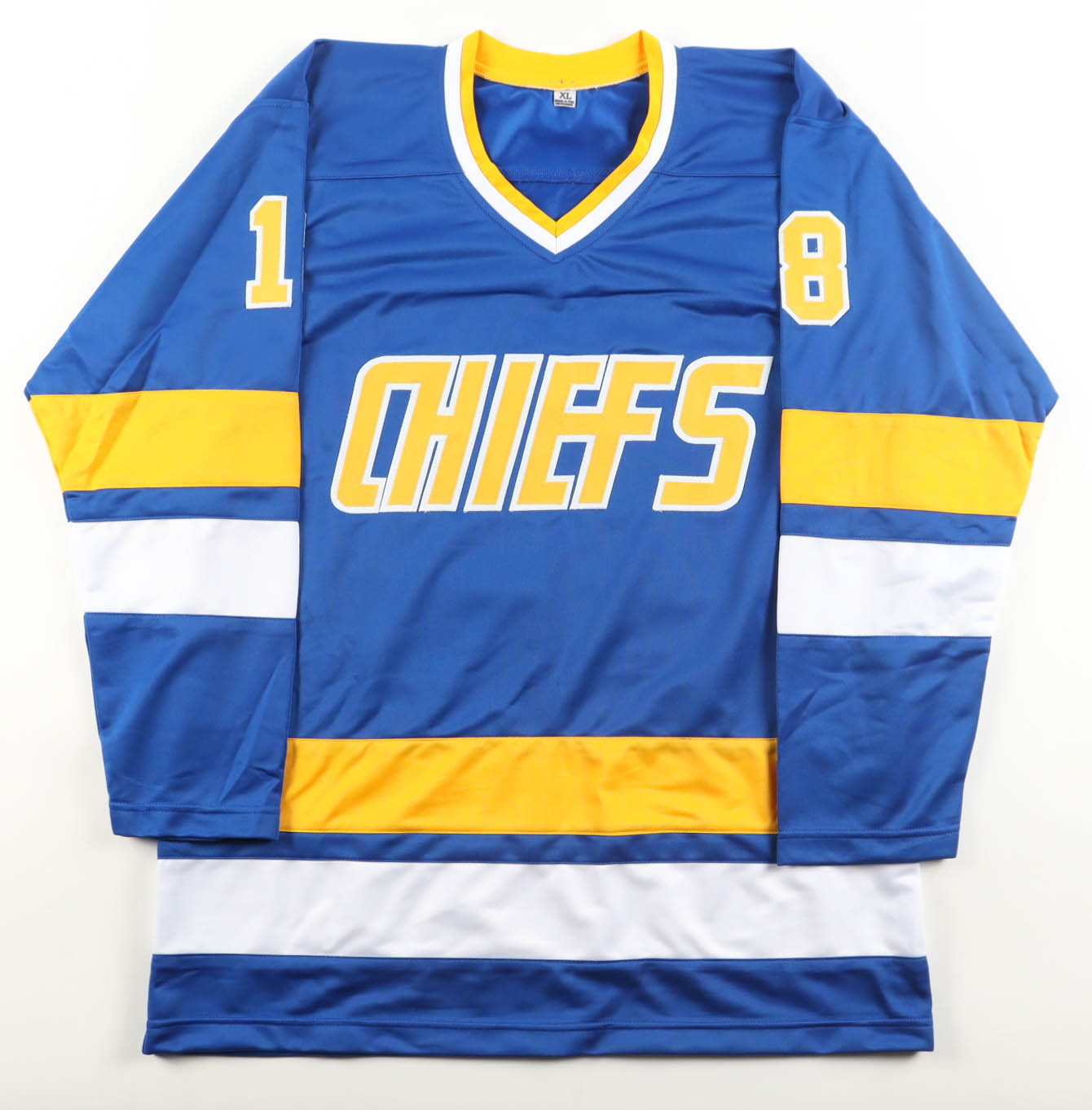 Dave Hanson, Allan Nicholls, & Jeff Carlson Signed Jersey Inscribed "Old Time Hockey" (Beckett) at PristineAuction.com Dave Hanson, Allan Nicholls, & Jeff Carlson Signed Jersey Inscribed "Old Time Hockey" (Beckett) at PristineAuction.com