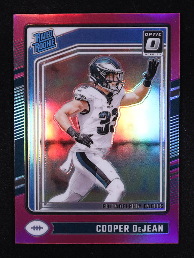 Cooper DeJean 2024 Donruss Optic Pink #221 RR RC at PristineAuction.com Cooper DeJean 2024 Donruss Optic Pink #221 RR RC at PristineAuction.com
