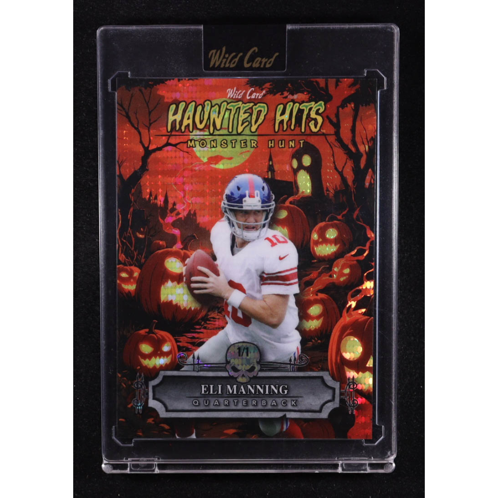 Eli Manning 2025 Wild Card Monster Hit Monster Hunt Orange Pulsar #HHPEM #1/1 at PristineAuction.com