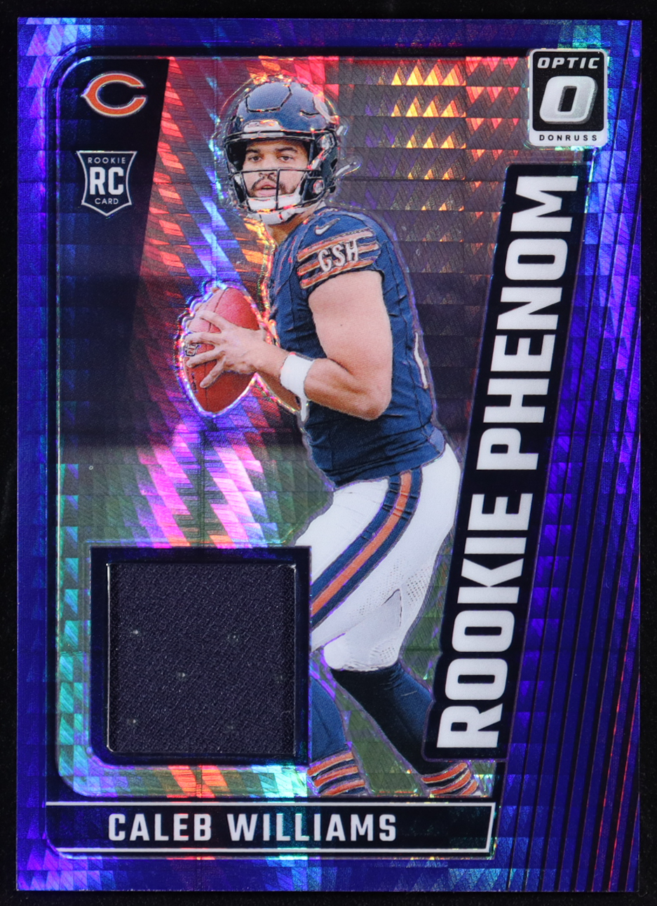 Caleb Williams 2024 Donruss Optic Rookie Phenoms Blue Hyper #1 RC at PristineAuction.com Caleb Williams 2024 Donruss Optic Rookie Phenoms Blue Hyper #1 RC at PristineAuction.com