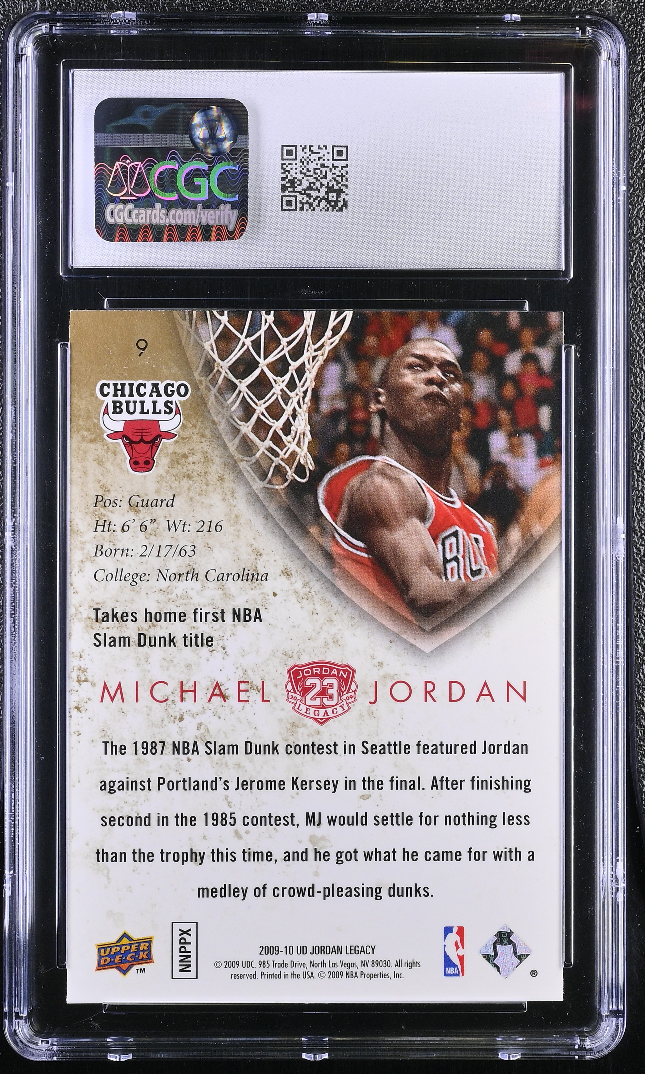 Michael Jordan 2009-10 Upper Deck Jordan Legacy #9 (CGC 9) at PristineAuction.com Michael Jordan 2009-10 Upper Deck Jordan Legacy #9 (CGC 9) at PristineAuction.com