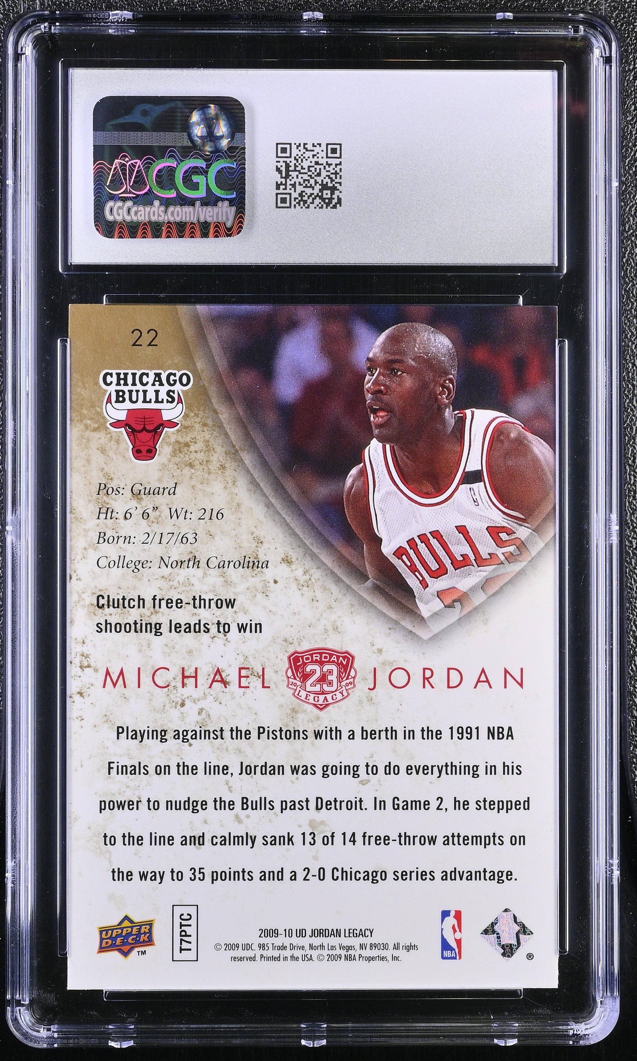 Michael Jordan 2009-10 Upper Deck Jordan Legacy #22 (CGC 9) at PristineAuction.com Michael Jordan 2009-10 Upper Deck Jordan Legacy #22 (CGC 9) at PristineAuction.com