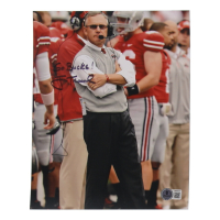 Jim Tressel Signed Ohio State Buckeyes 8x10 Photo Inscribed "Go Bucks!" (Beckett) at PristineAuction.com