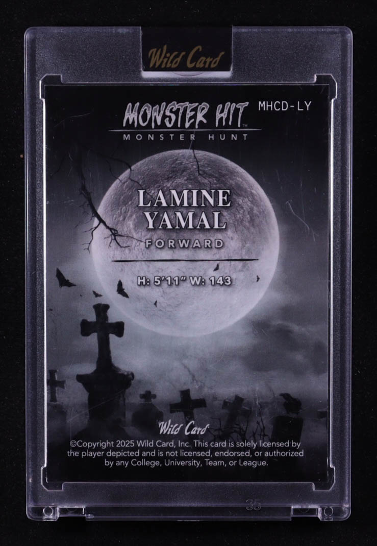 Lamine Yamal 2025 Wild Card Monster Hit Monster Hunt Dracula Crystal Orange #MHCD-LY RC #1/1 at PristineAuction.com Lamine Yamal 2025 Wild Card Monster Hit Monster Hunt Dracula Crystal Orange #MHCD-LY RC #1/1 at PristineAuction.com