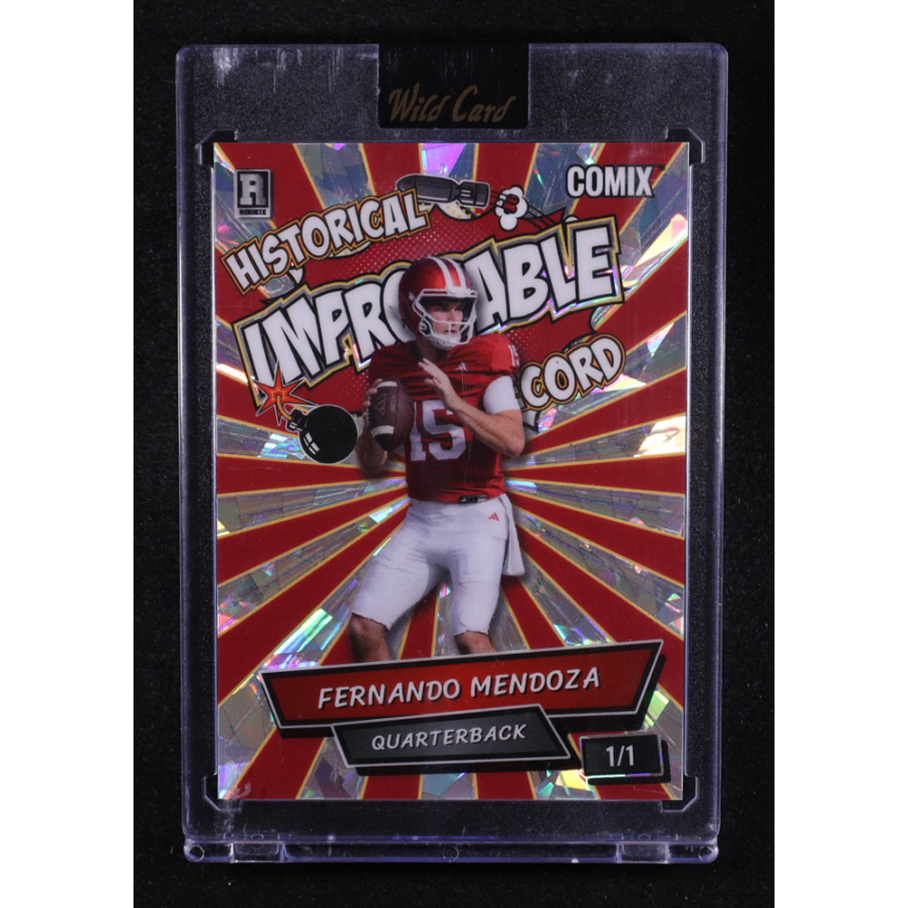 Fernando Mendoza 2026 Wild Card Comix Improbable Red Crystal #ACIMFM06 #1/1 RC at PristineAuction.com