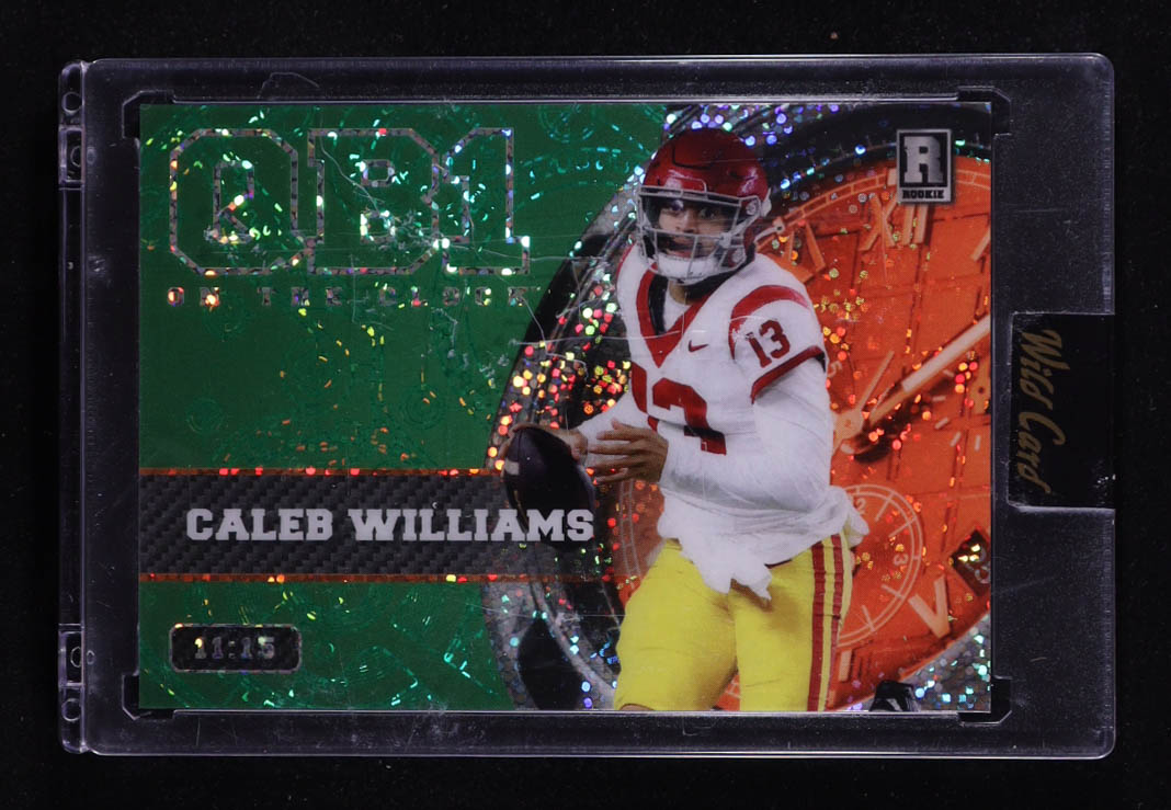 Caleb Williams 2023 Wild Card QB1 On the Clock Green and Orange Sparkle #CW2 RC #11/15 at PristineAuction.com Caleb Williams 2023 Wild Card QB1 On the Clock Green and Orange Sparkle #CW2 RC #11/15 at PristineAuction.com