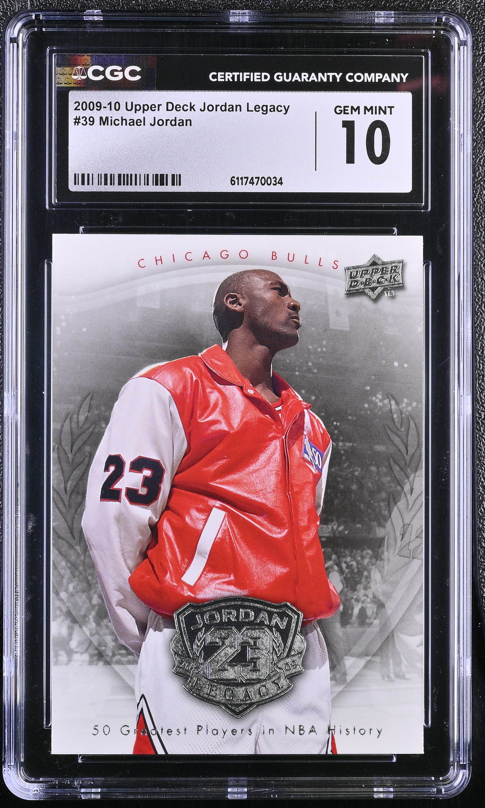 Michael Jordan 2009-10 Upper Deck Jordan Legacy #39 (CGC 10) at PristineAuction.com Michael Jordan 2009-10 Upper Deck Jordan Legacy #39 (CGC 10) at PristineAuction.com