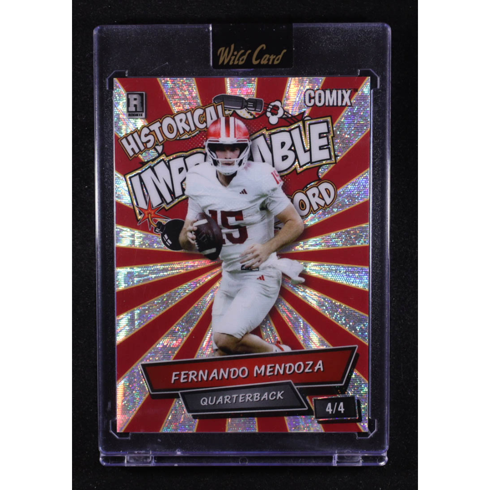Fernando Mendoza 2026 Wild Card Comix Improbable Red Pulsar #ACIMFM011 #4/4 RC at PristineAuction.com
