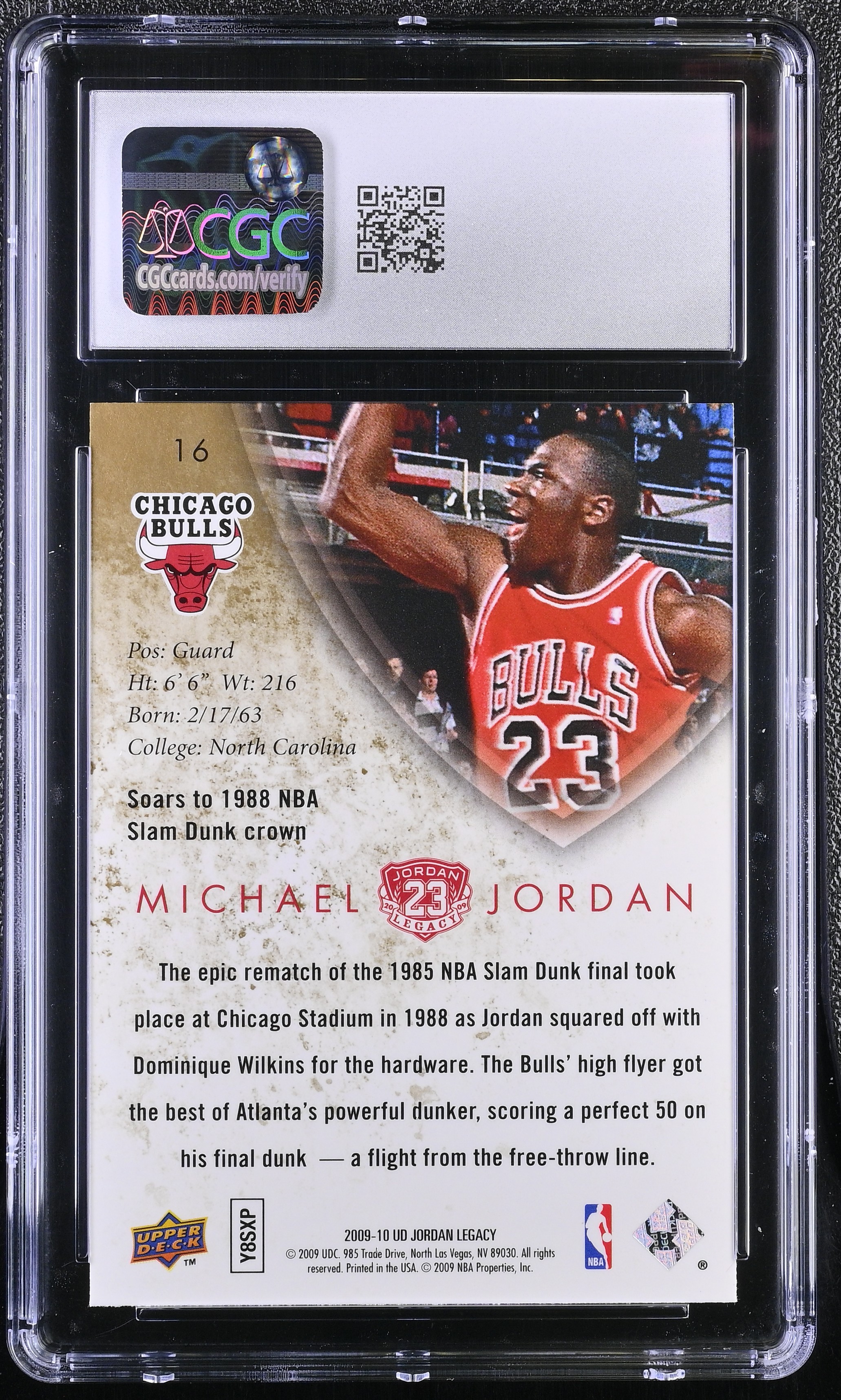 Michael Jordan 2009-10 Upper Deck Jordan Legacy #16 (CGC 10) at PristineAuction.com Michael Jordan 2009-10 Upper Deck Jordan Legacy #16 (CGC 10) at PristineAuction.com