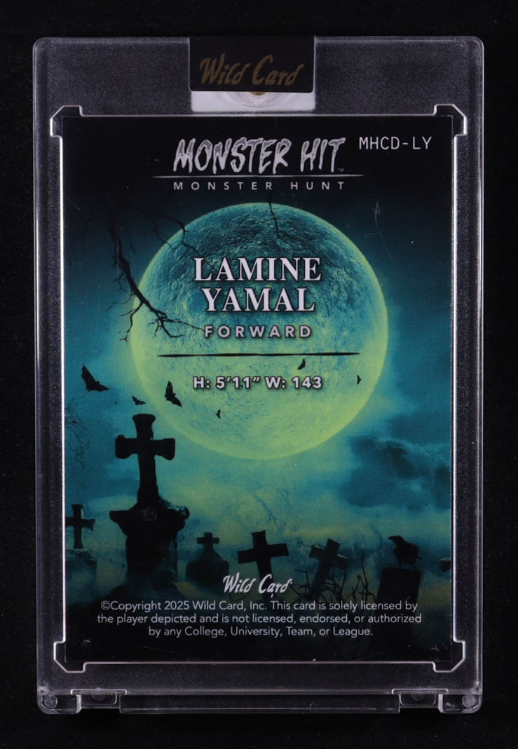 Lamine Yamal 2025 Wild Card Monster Hit Monster Hunt Dracula Kaleidoscope Yellow #MHCD-LY RC #1/1 at PristineAuction.com Lamine Yamal 2025 Wild Card Monster Hit Monster Hunt Dracula Kaleidoscope Yellow #MHCD-LY RC #1/1 at PristineAuction.com