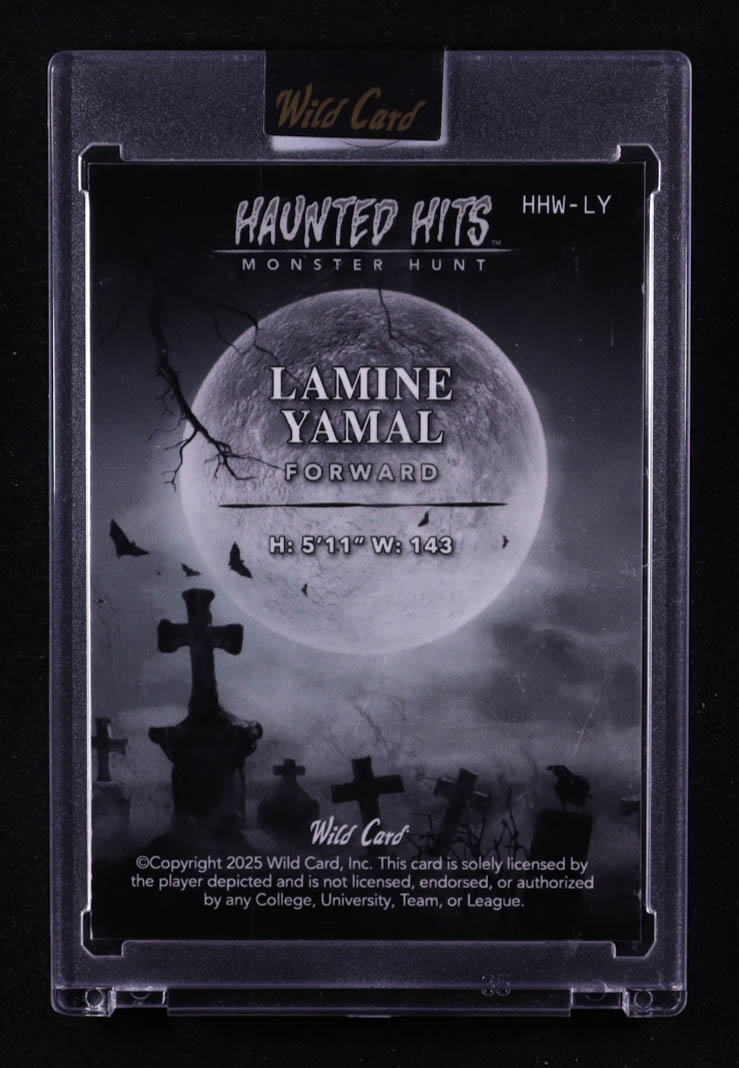 Lamine Yamal 2025 Wild Card Haunted Hits Monster Hunt Woods Kaleidoscope Green #HHW-LY RC #2/3 at PristineAuction.com Lamine Yamal 2025 Wild Card Haunted Hits Monster Hunt Woods Kaleidoscope Green #HHW-LY RC #2/3 at PristineAuction.com