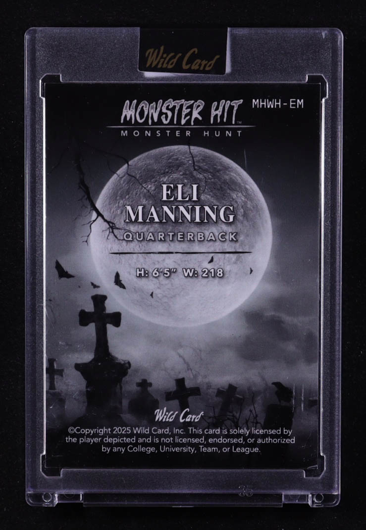 Eli Manning 2025 Wild Card Monster Hit Monster Hunt Witch Island Foil Yellow #MHWH-EM #1/1 at PristineAuction.com Eli Manning 2025 Wild Card Monster Hit Monster Hunt Witch Island Foil Yellow #MHWH-EM #1/1 at PristineAuction.com