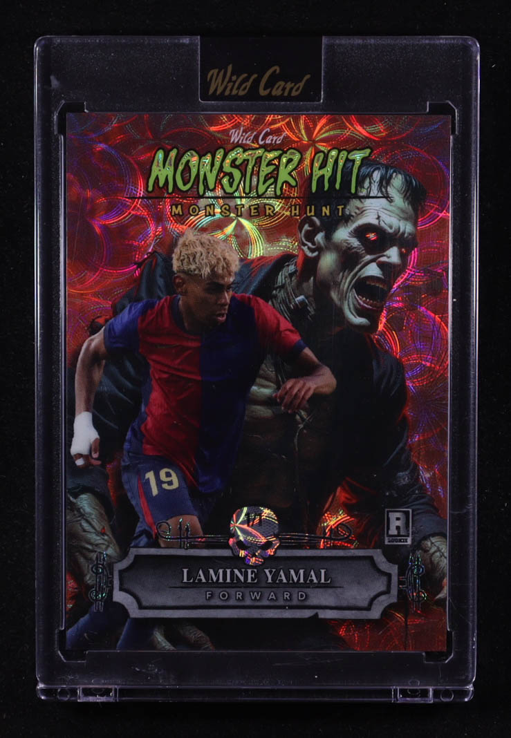 Lamine Yamal 2025 Wild Card Monster Hit Monster Hunt Frankenstein Red Kaleidoscope #MHCF-LY RC #1/1 at PristineAuction.com Lamine Yamal 2025 Wild Card Monster Hit Monster Hunt Frankenstein Red Kaleidoscope #MHCF-LY RC #1/1 at PristineAuction.com
