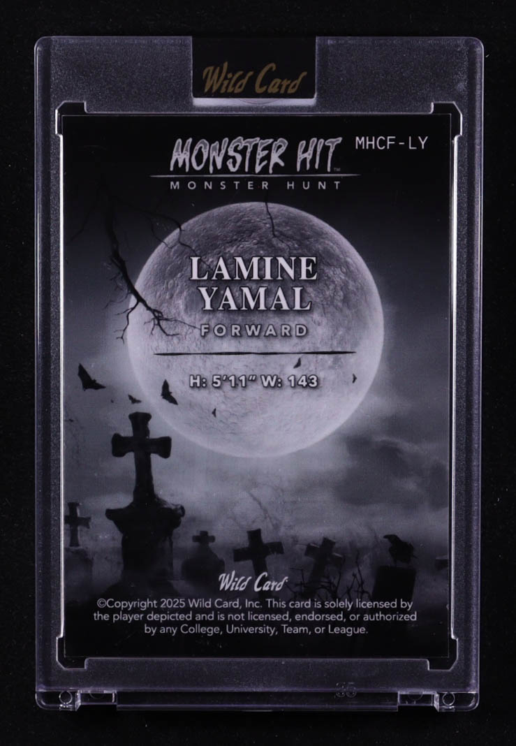 Lamine Yamal 2025 Wild Card Monster Hit Monster Hunt Frankenstein Red Kaleidoscope #MHCF-LY RC #1/1 at PristineAuction.com Lamine Yamal 2025 Wild Card Monster Hit Monster Hunt Frankenstein Red Kaleidoscope #MHCF-LY RC #1/1 at PristineAuction.com