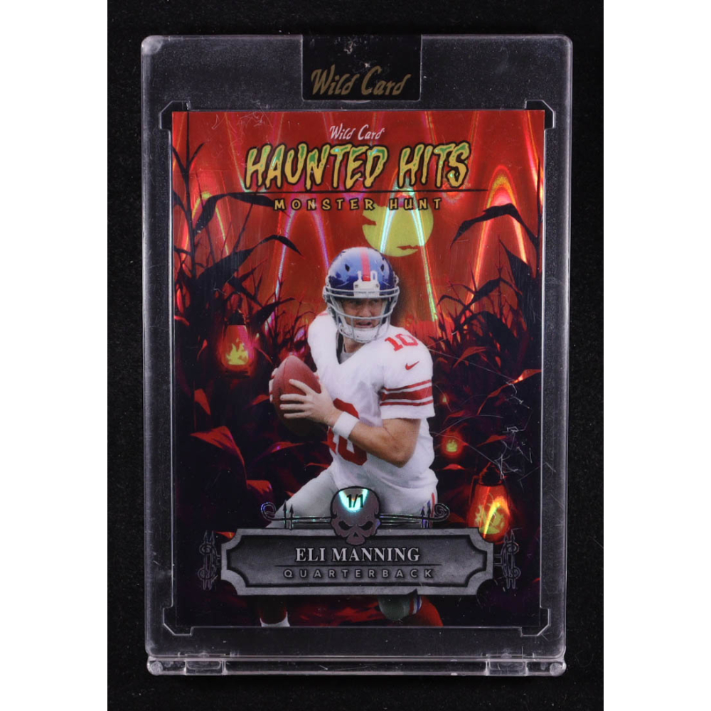 Eli Manning 2025 Wild Card Haunted Hits Monster Hunt Red Raywave #HHCFEM #1/1 at PristineAuction.com