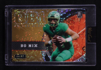 Bo Nix 2023 Wild Card QB1 On the Clock Yellow and Orange Sparkle #BN2 RC #01/15 at PristineAuction.com
