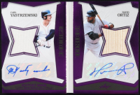 Carl Yastrzemski / David Ortiz 2025 Leaf History Book Double Booked Purple Sports Edition Ch. 2 Auto #4 #1/8 at PristineAuction.com