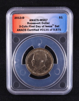 2013-D U.S. Presidential $1 - Theodore Roosevelt 26th President - 3-Coin FDOI Set, Certified #135 of 9875 (ANACS MS67) at PristineAuction.com