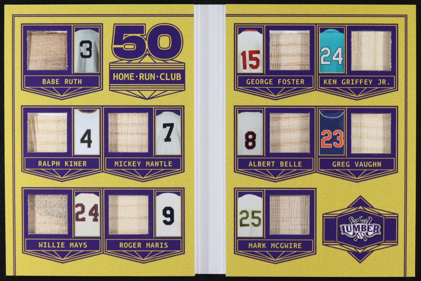 2025 Leaf Lumber 50-Homerun Club Blue #50H2 #5/5 Babe Ruth/Ralph Kiner/Mickey Mantle/Willie Mays/Roger Maris/George Foster/Ken Griffey Jr./Albert Belle/Greg Vaughn/Mark McGwire at PristineAuction.com 2025 Leaf Lumber 50-Homerun Club Blue #50H2 #5/5 Babe Ruth/Ralph Kiner/Mickey Mantle/Willie Mays/Roger Maris/George Foster/Ken Griffey Jr./Albert Belle/Greg Vaughn/Mark McGwire at PristineAuction.com