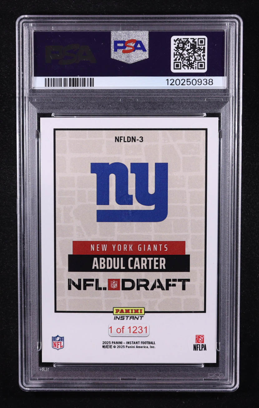 Abdul Carter 2025 Panini Instant Draft Night #NFLDN3 RC (PSA 9) at PristineAuction.com Abdul Carter 2025 Panini Instant Draft Night #NFLDN3 RC (PSA 9) at PristineAuction.com