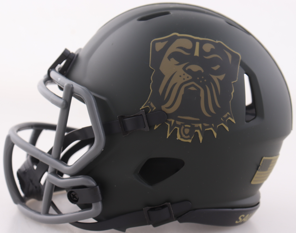 Carson Schwesinger Signed Browns Salute to Service Alternate Speed Mini Helmet (PSA) at PristineAuction.com Carson Schwesinger Signed Browns Salute to Service Alternate Speed Mini Helmet (PSA) at PristineAuction.com