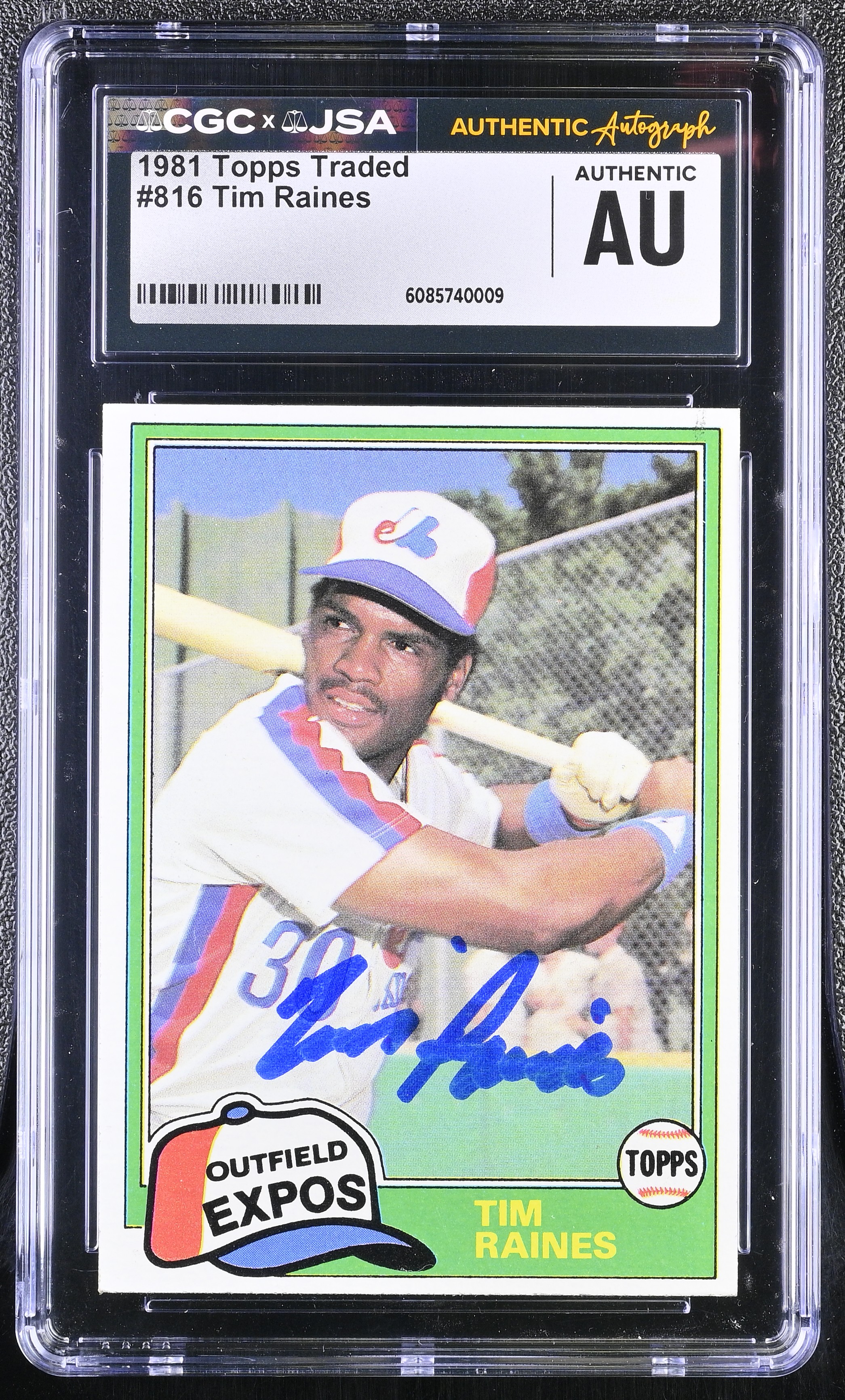 Tim Raines Signed 1981 Topps Traded #816 (CGC) at PristineAuction.com Tim Raines Signed 1981 Topps Traded #816 (CGC) at PristineAuction.com