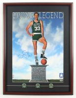 Larry Bird Signed Celtics Custom Framed 1988 Vintage Converse In-Store Poster Display with (3) Championship Pins (PSA) at PristineAuction.com