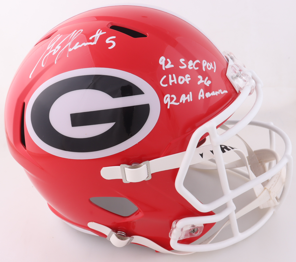 Garrison Hearst Signed Georgia Bulldogs Full-Size Speed Helmet Inscribed "92 SEC POY", "CHOF 26" & "92 All American" (JSA) at PristineAuction.com Garrison Hearst Signed Georgia Bulldogs Full-Size Speed Helmet Inscribed "92 SEC POY", "CHOF 26" & "92 All American" (JSA) at PristineAuction.com