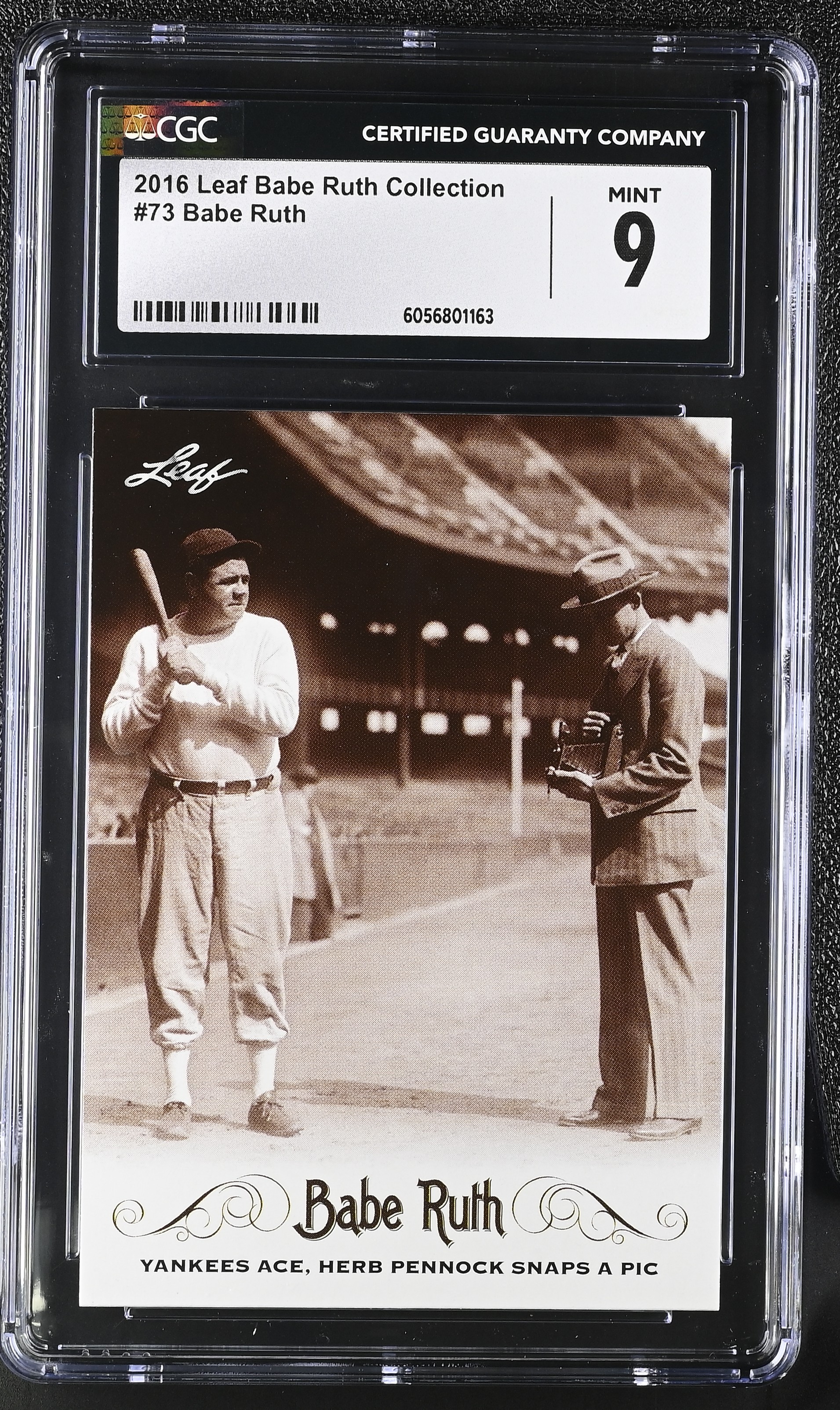 Babe Ruth 2016 Leaf Babe Ruth Collection #73 (CGC 9) at PristineAuction.com Babe Ruth 2016 Leaf Babe Ruth Collection #73 (CGC 9) at PristineAuction.com