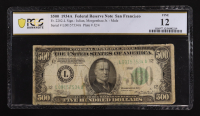 1934A United States Federal Reserve Note $500 Five Hundred Dollar National Bank Note (PCGS F 12) at PristineAuction.com