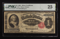 1891 United States Silver Certificate $1 One Dollar Red Seal National Bank Note (PMG VF 25) at PristineAuction.com