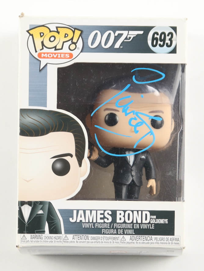 Pierce Brosnan Signed "007" #693 James Bond From Goldeneye Funko Pop! Vinyl Figure (ACOA) at PristineAuction.com Pierce Brosnan Signed "007" #693 James Bond From Goldeneye Funko Pop! Vinyl Figure (ACOA) at PristineAuction.com